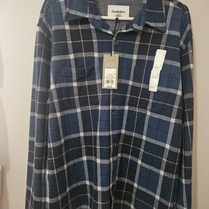 Goodfellow & Co Men's Navy and White Checkered Shirt